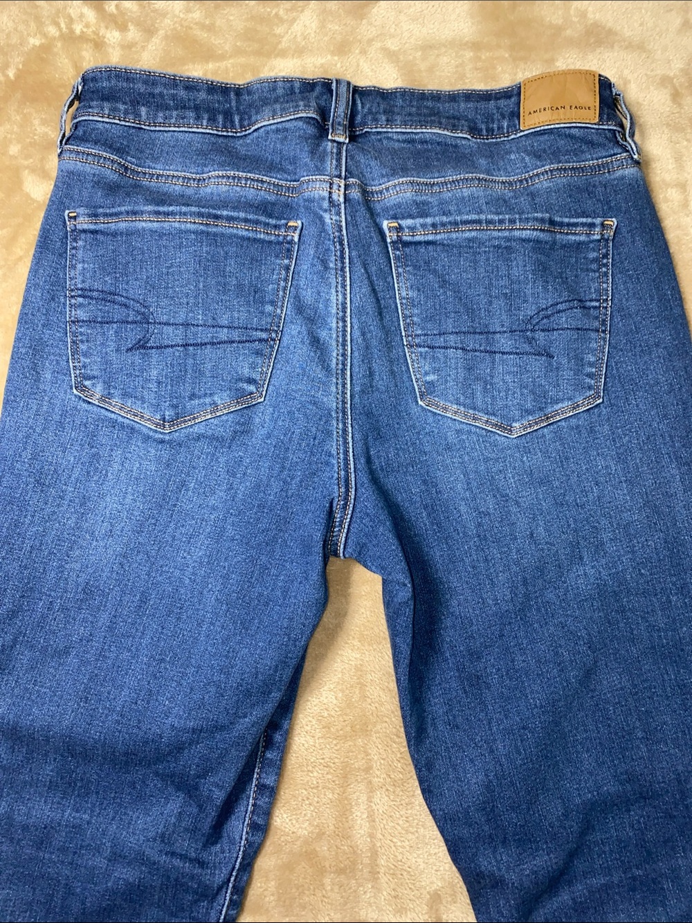 American Eagle Outfitters Women's Skinny Jeans in Dark Blue Denim - Picture 4 of 5